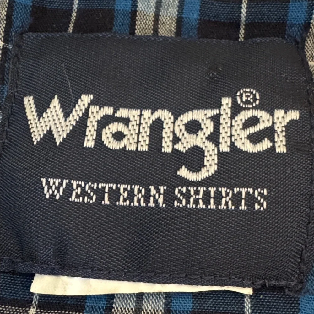Wrangler Men’s Western Shirt Blue Plaid Snap Front 16.5x36 Cowboy Cut